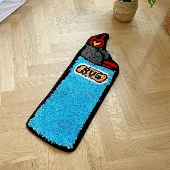 Other - Blue Lighter Tufted Rug Art Rug for Bedroom Living Room Retro Rainbow Fluffy Ant